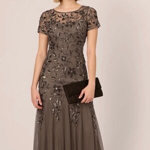 Adrianna Pappel Elegant Sequin Embellished Evening Gown